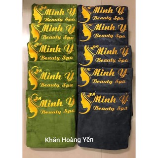 (XẢ KHO) Khăn gội đầu spa 35*75cm chất liệu microfiber ( có thiết kế thêu miễn phí)