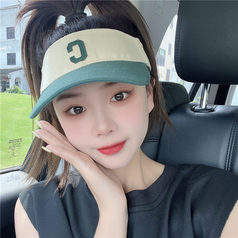 Mũ Lưỡi Trai Nửa Đầu Chống Nắng Thoáng Khí Màu Sắc Tương Phản Thời Trang Mùa Hè Cho Nam Và Nữ