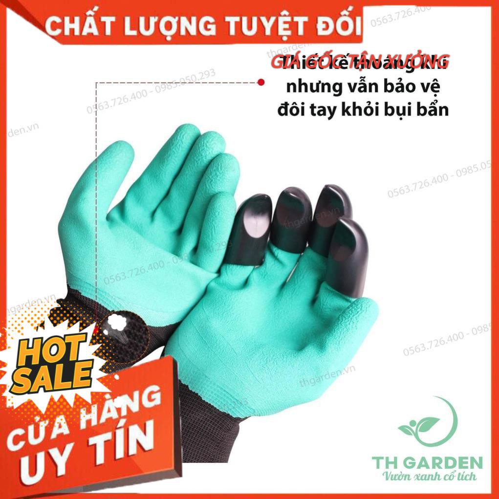 Găng tay làm vườn có móng chuyên dụng dễ dàng đào xới đất chất liệu latex chống thấm nước