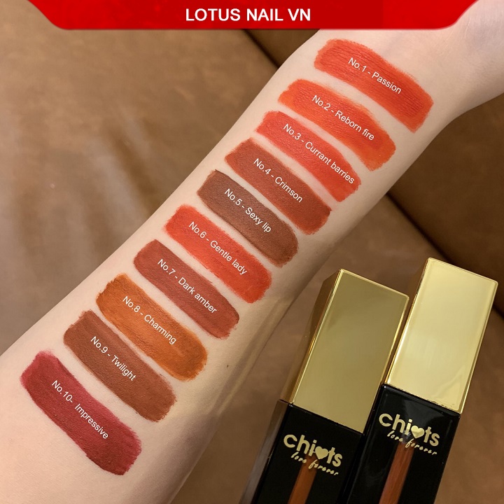 Son kem lì Chiots - Long Wear Matte Liquid Lips Colour siêu mịn, an toàn cho sức khỏe bà bầu