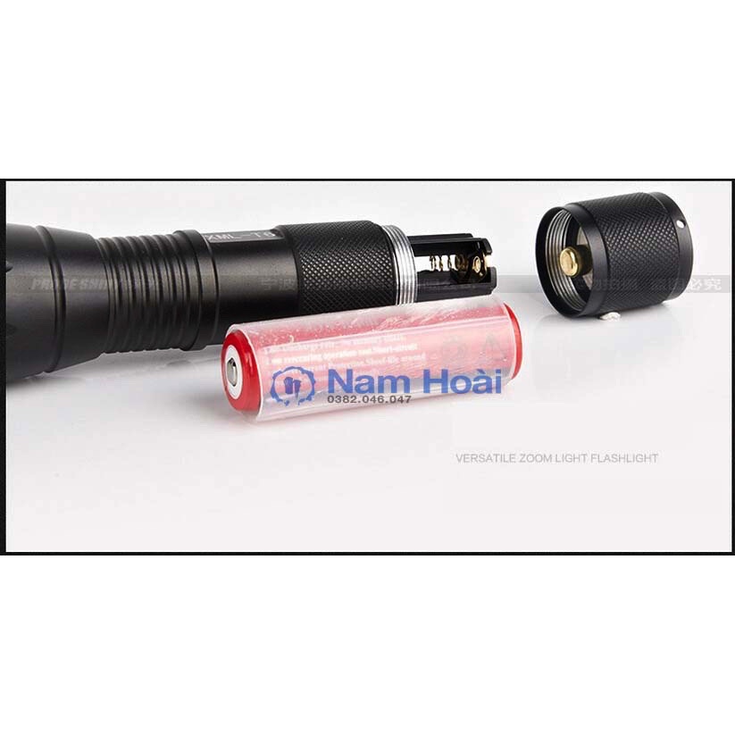 Đèn Pin Siêu Sáng Cao Cấp XML-T6 Hợp Kim Chống Nước đầy đủ phụ kiện (Mẫu cao cấp)