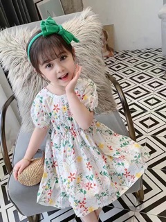 Váy Thô Hoa Nhí Bé Gái[Ảnh Chụp Thật]