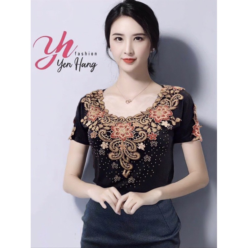 Giảm 5k Đơn Hàng Bất Kì - Áo Thun Đính Đá QCCC {Tặng bộ ngọc trai cao cấp cho đơn 3 áo} | BigBuy360 - bigbuy360.vn