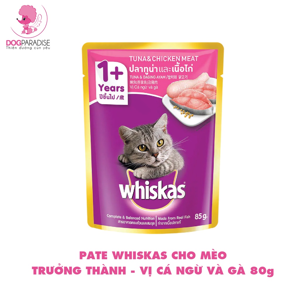Pate WHISKAS cho mèo con và mèo trưởng thành 80g - Dogparadise