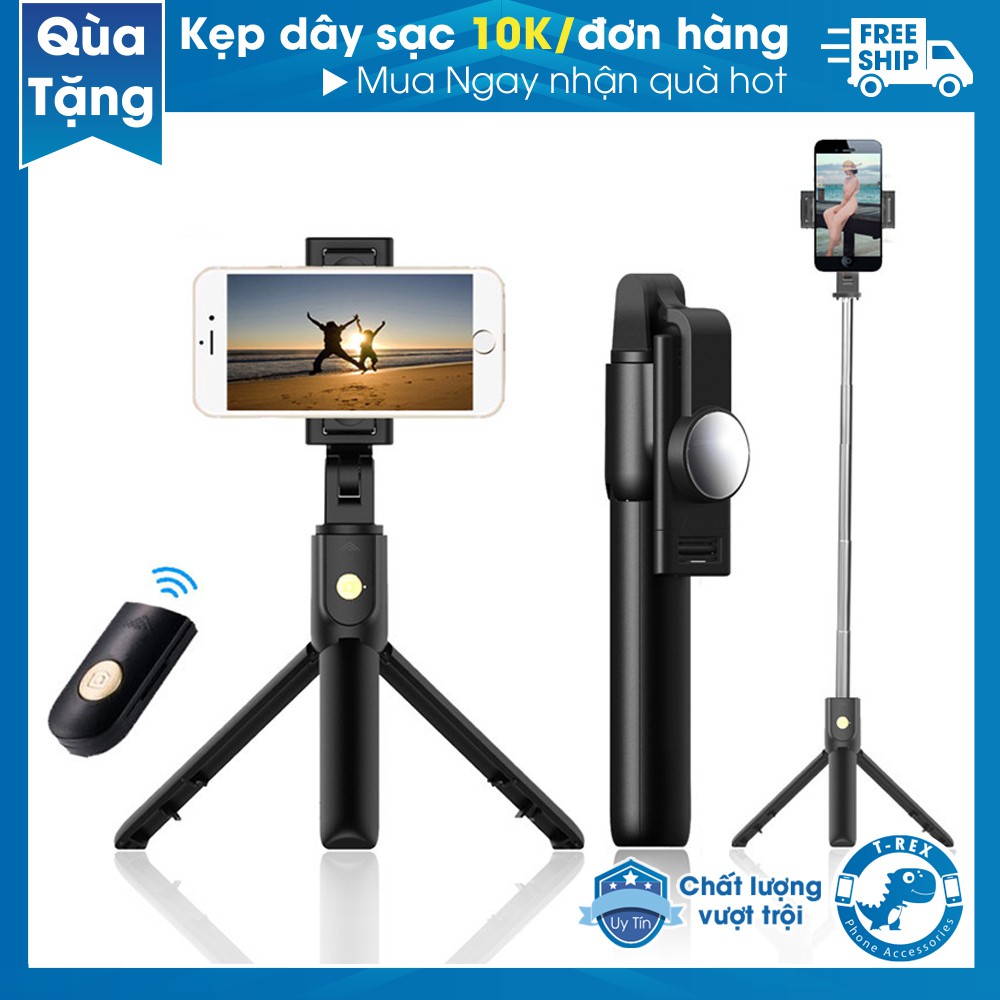 Gậy Chụp Ảnh Tự Sướng Selfie, Tripod K10 Kết Nối Bluetooth (Có Gương) Cao Cấp | BigBuy360 - bigbuy360.vn