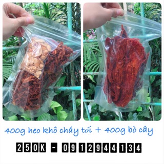 Combo 800g bò cây + heo khô cháy tỏi