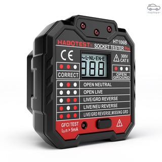 TP  HABOTEST Advanced GFCI Electric Socket Tester Automatic Neutral Live Earth Wire Testing Circuit Polarity Detecto