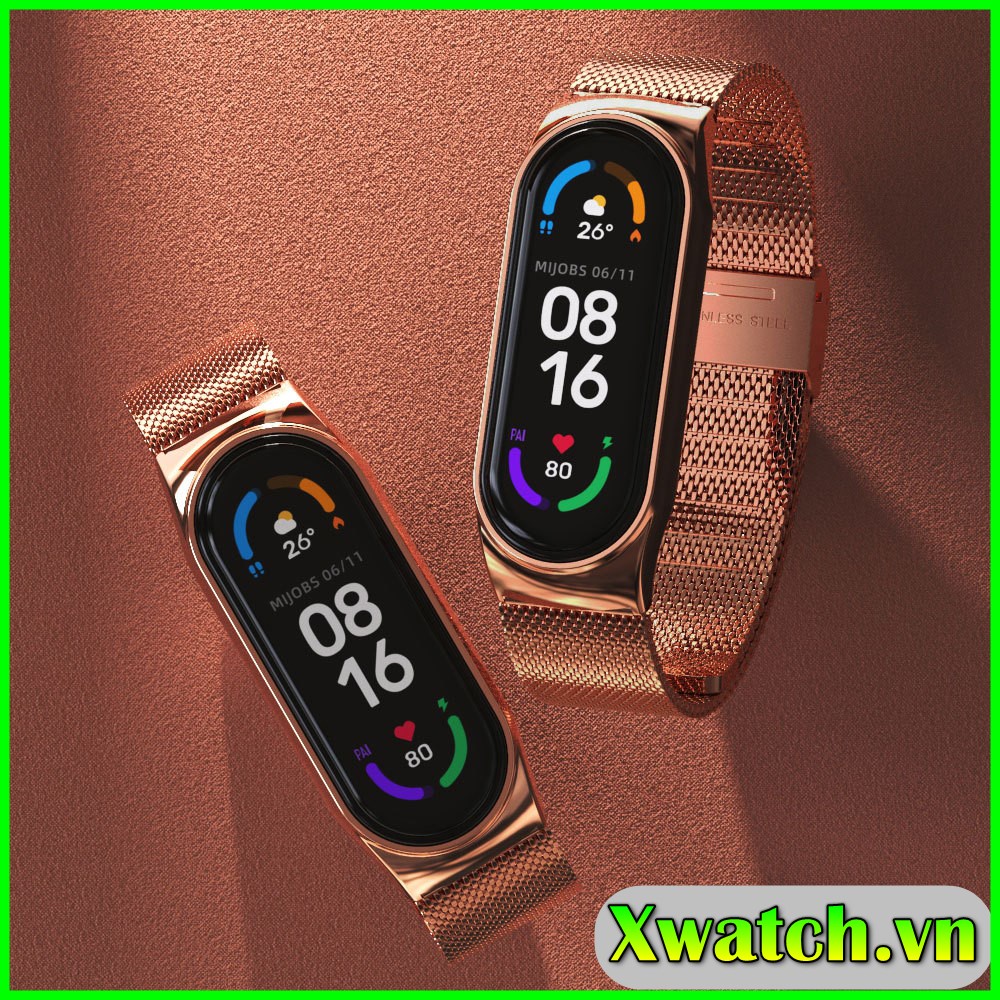 Dây đeo kim loại mắt lưới cho Xiaomi Miband 7 Mi Band 7 Mijobs