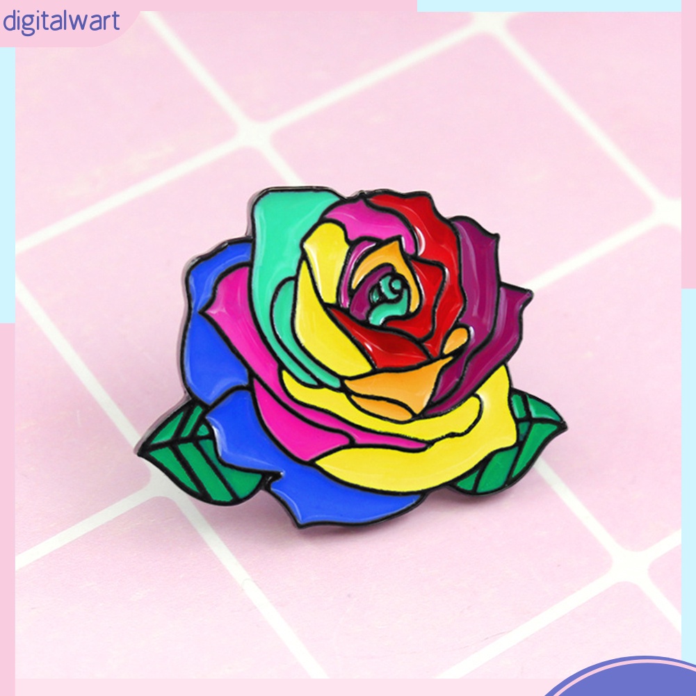 Huy Hiệu Cài Áo Hình Hoa Hồng Cầu Vồng Thời Trang