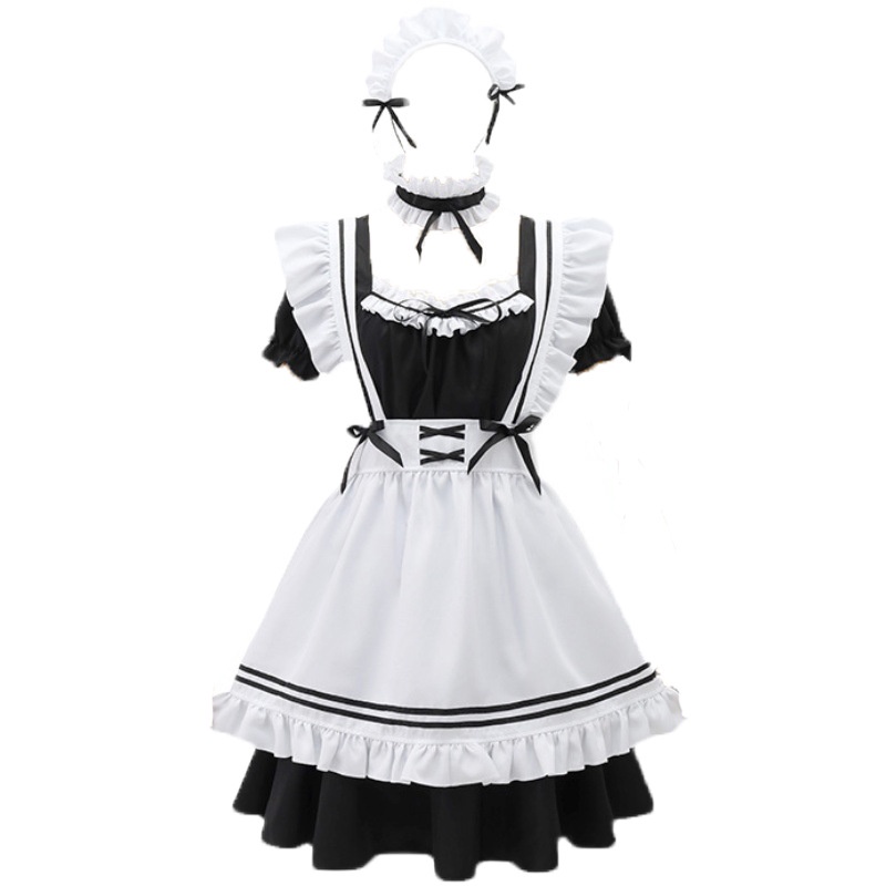 ❀Bộ Đồ Hóa Trang Cô Hầu Gái Lolita Màu Trắng Đen Dễ Thương | BigBuy360 - bigbuy360.vn