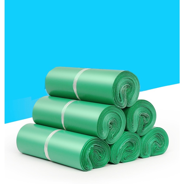 Túi gói hàng niêm phong size 17x30 màu xanh lá