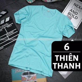 Áo thun trơn MÀU XANH Thiên thanh, chất liệu cotton - Áo phông Nam Nữ cổ tròn Thấm hút mồ hôi. Nhận IN ẤN theo yêu cầu