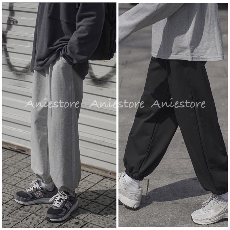💃Quần Nỉ Jogger Trơn Ống Rút Dáng Rộng Unisex 2 Màu