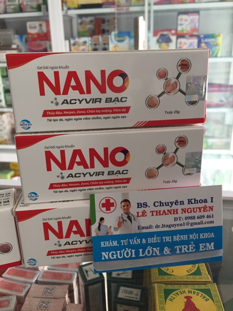 ✅(hàng chính hãng)Gel bôi ngừa khuẩn NANO ACYVIR BẠC