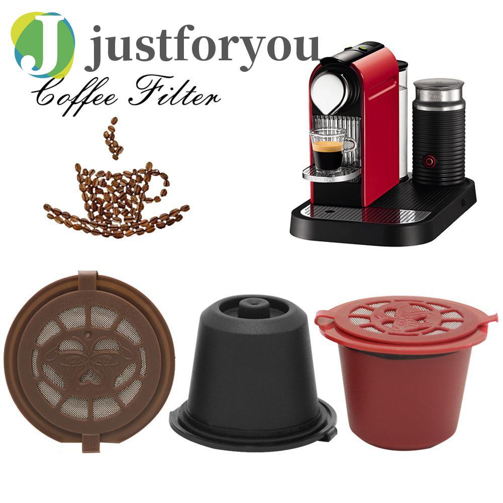 Justforyou2 3pcs Refillable Reusable Coffee Capsule Filters for Nespresso Machine