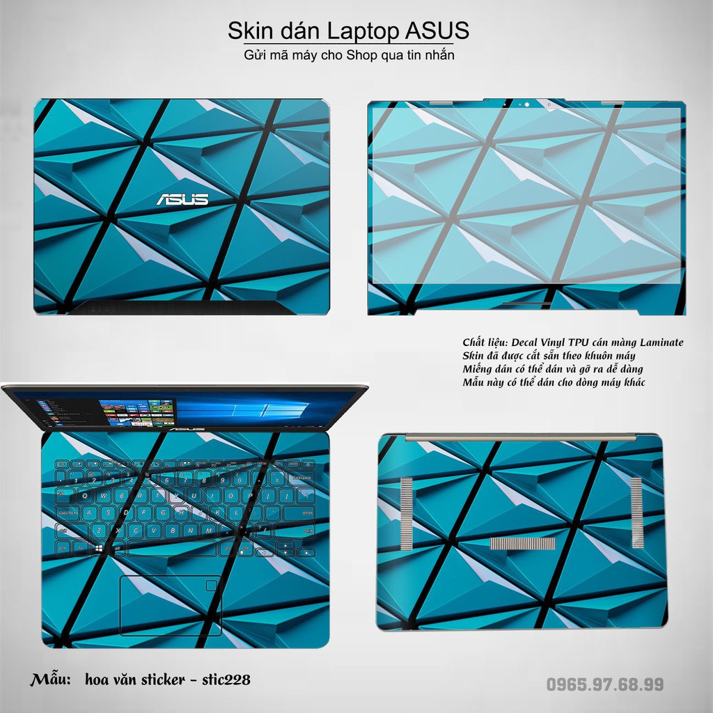 Skin dán Laptop Asus in hình Hoa văn sticker nhiều mẫu 37 (inbox mã máy cho Shop)
