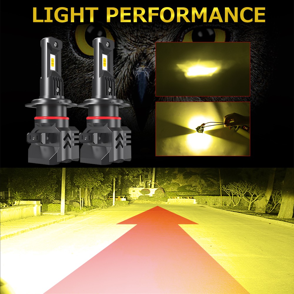 UNI-SHINE Đèn LED 48W 3000K 6000K 18000LM H4 Đèn pha LED H7 H1 H3 HB3 HB4 9005 9006 H11 Đèn sương mù LED 12V Bóng đèn xe hơi LED Canbus CHIP M4