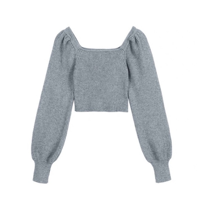 áo len tăm cổ vuông tay bồng,chất len tăm dày dặn siêu đẹp ạ | BigBuy360 - bigbuy360.vn