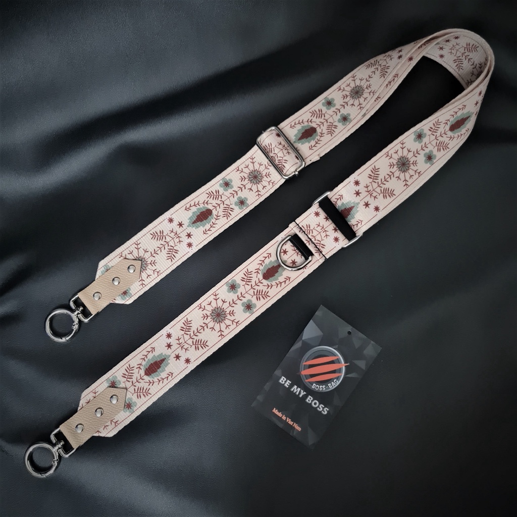 Dây Đeo Chéo Poly Túi Xách Thổ Cẩm Hoa Lá