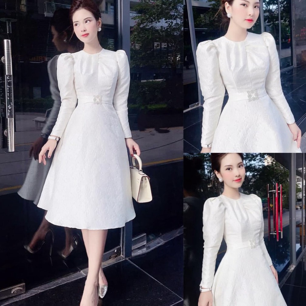 THỜI TRANG@ Đầm thiết kế dáng xòe tay bồng công chúa V1777_Mie Design [kèm ảnh thật] BiBi  Fashion