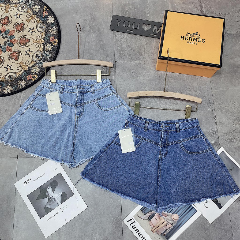 Quần sooc jeans ống rộng 2 màu mã 007-008 ( kèm ảnh thật) | BigBuy360 - bigbuy360.vn