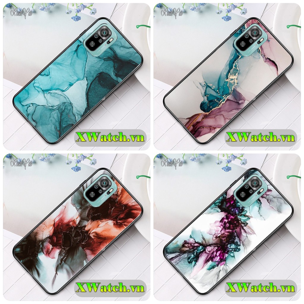 Ốp lưng phủ bóng Xiaomi Note 11 Mi 11T 11 lite Note 10 5G Note 10 pro K40 pro Poco F3 Poco X3 X3 Pro họa tiết Vân Đá