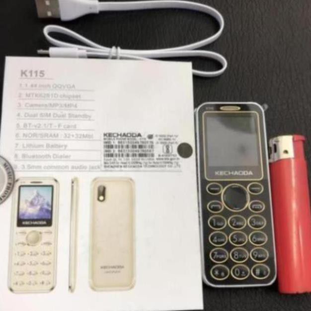 Điện thoại mini Kechaoda K115 kiêm tai nghe bluetooth siêu nhỏ gọn kết nối bluetooth đàm thoại BH 12 tháng
