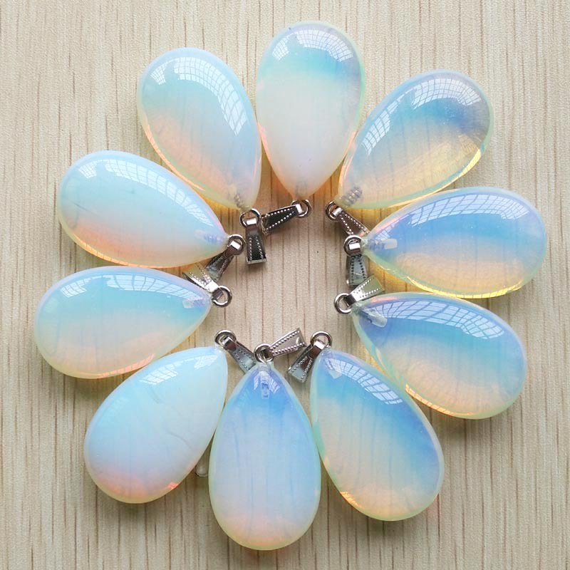 1 Mặt Vòng cổ Đá Thạch Anh Tự Nhiên Hình Giọt Nước Mắt Hổ