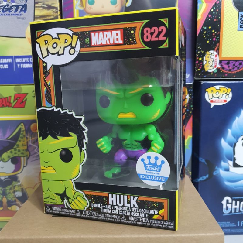 Đồ chơi mô hình funko pop 822 Hulk (Black Light) - Marvel