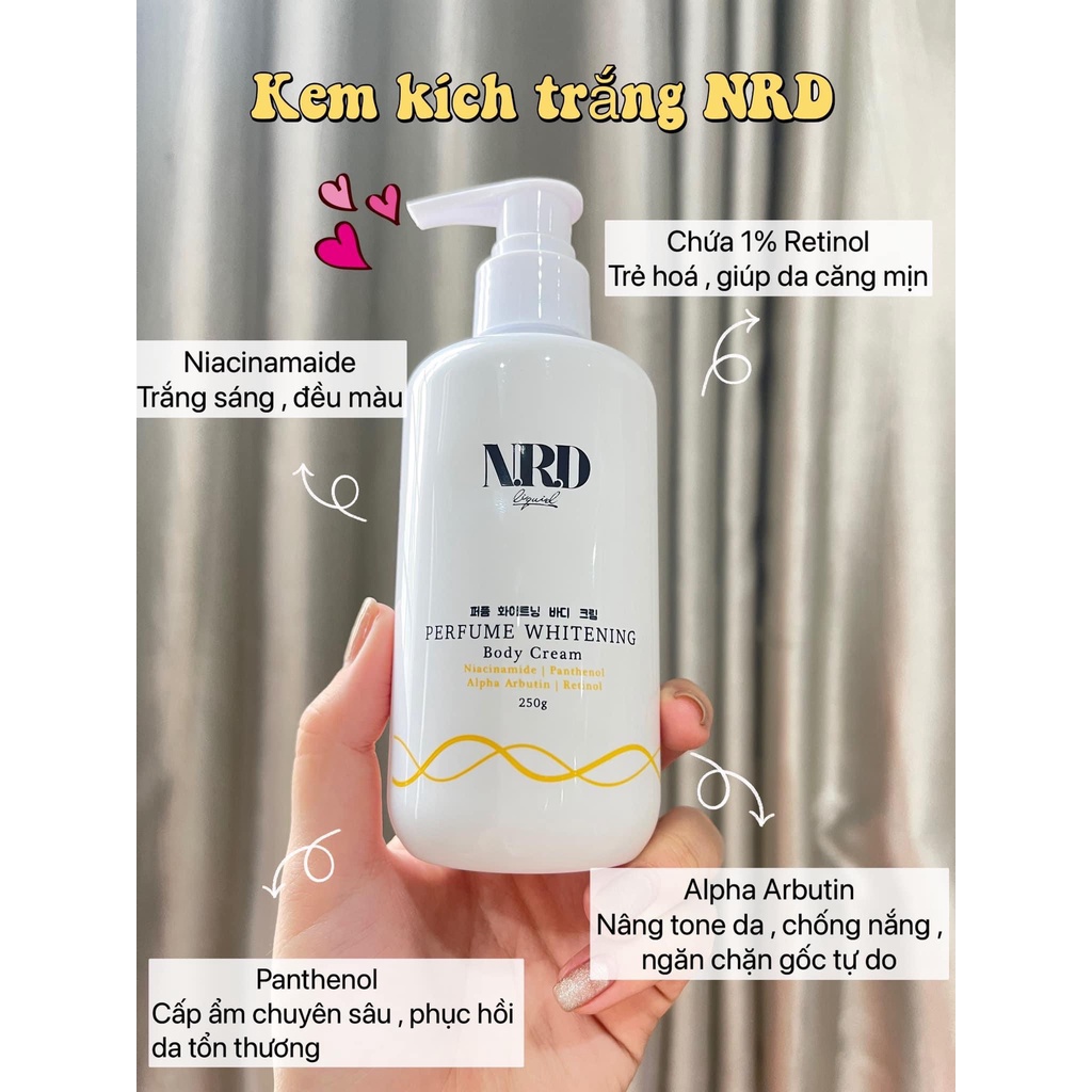 Kem Body Retinol NRD  250gram giúp kích trắng , làm sáng da , chống nắng toàn thân