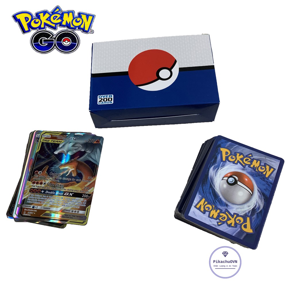 Bộ Thẻ Bài Pokemon 200 Thẻ (Gx,Mega,Trainer) Chơi Đối Kháng New Đẹp