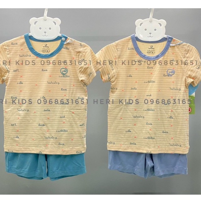 Bộ quần áo ngắn tay cài vai sơi tre Bu, Bambus 6m - 4Y