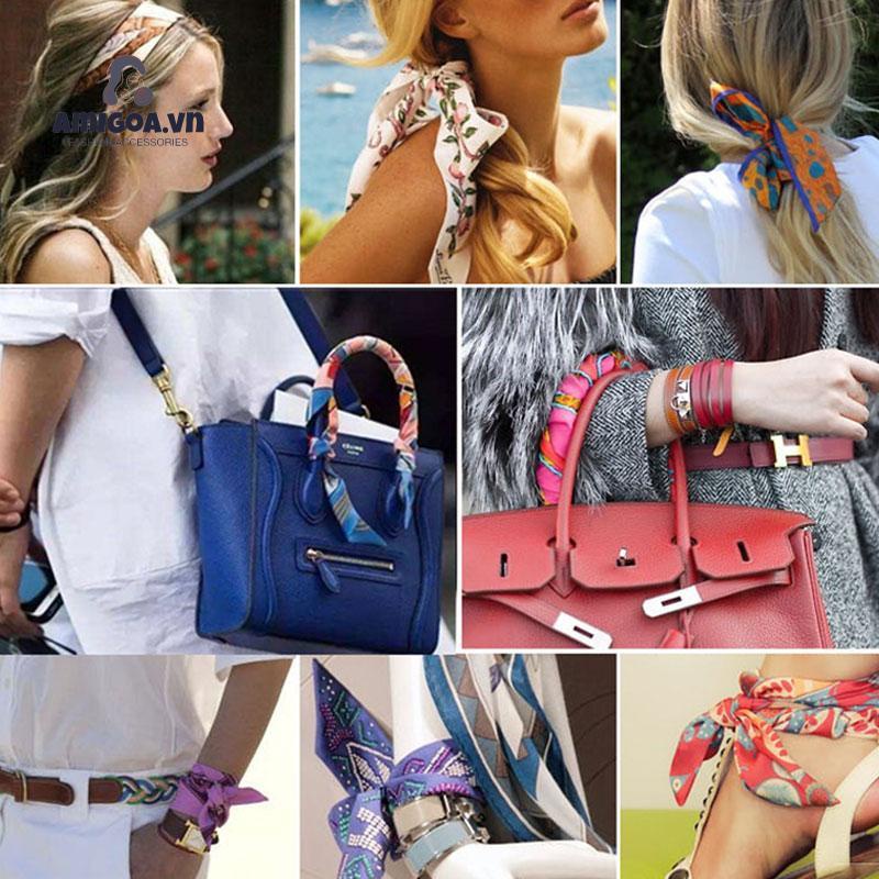 Khăn Choàng Lụa Trang Trí Túi Xách Nữ WJ1033