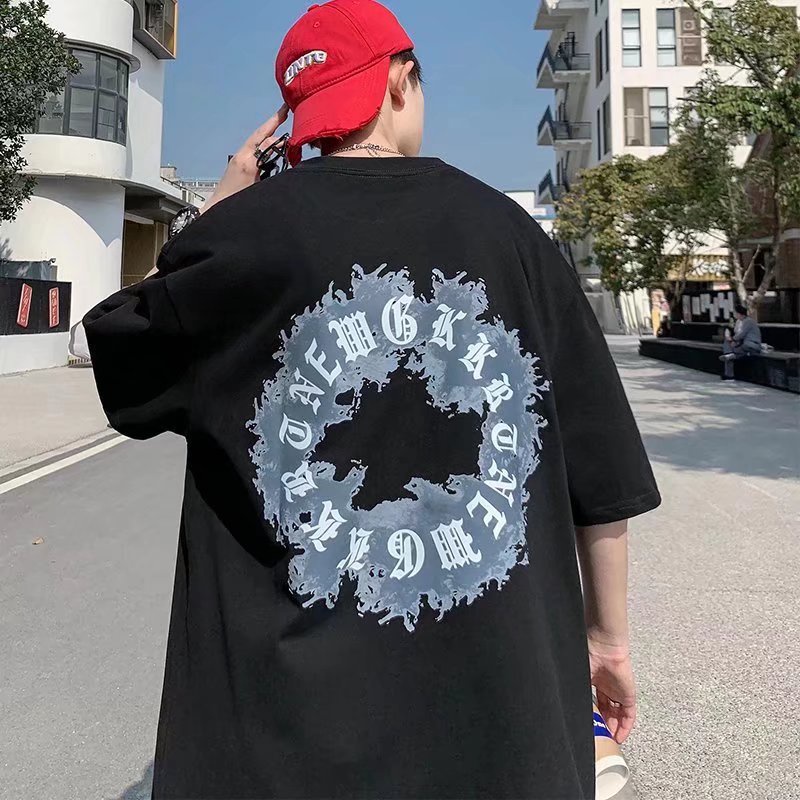 Áo Thun Tay Ngắn Dáng Rộng In Chữ Phong Cách Hip Hop Thời Trang Mùa Hè Cho Nam Và Nữ size M-8XL