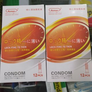 [XẢ LỖ HẾT LÔ] 12 Bao Cao Su Romax Lock Fine To Thin kéo dài thời gian, có gai và nút thắt hàng Nhật siêu mỏng
