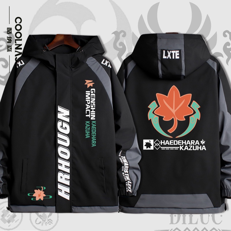 Áo khoác in hoạt hình genshin impact lá phong tartaglia childe xiao hutao phong cách thu đông cho nam nữ