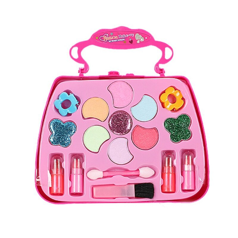 Girls Cosmetics Set Toy Makeup Sets Safe Non-toxic Pretend Play Kit Preschool Princess Kids Cosmetic