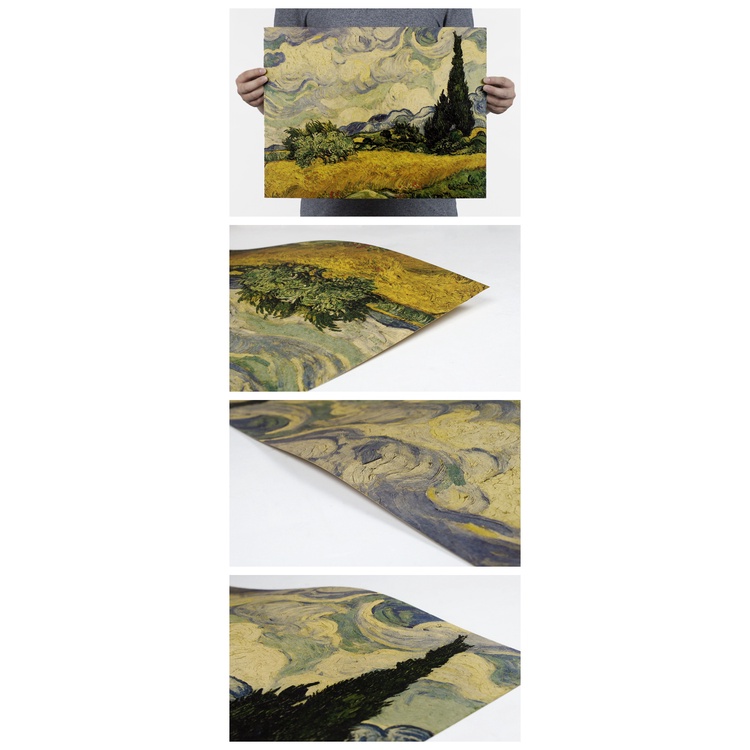 Tranh Sơn Dầu Vải Lụa Van Gogh Hình Cây Cổ Điển 36x47cm