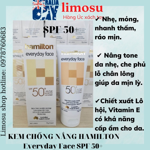 Kem chống nắng Hamilton SPF 50+ nội địa Úc