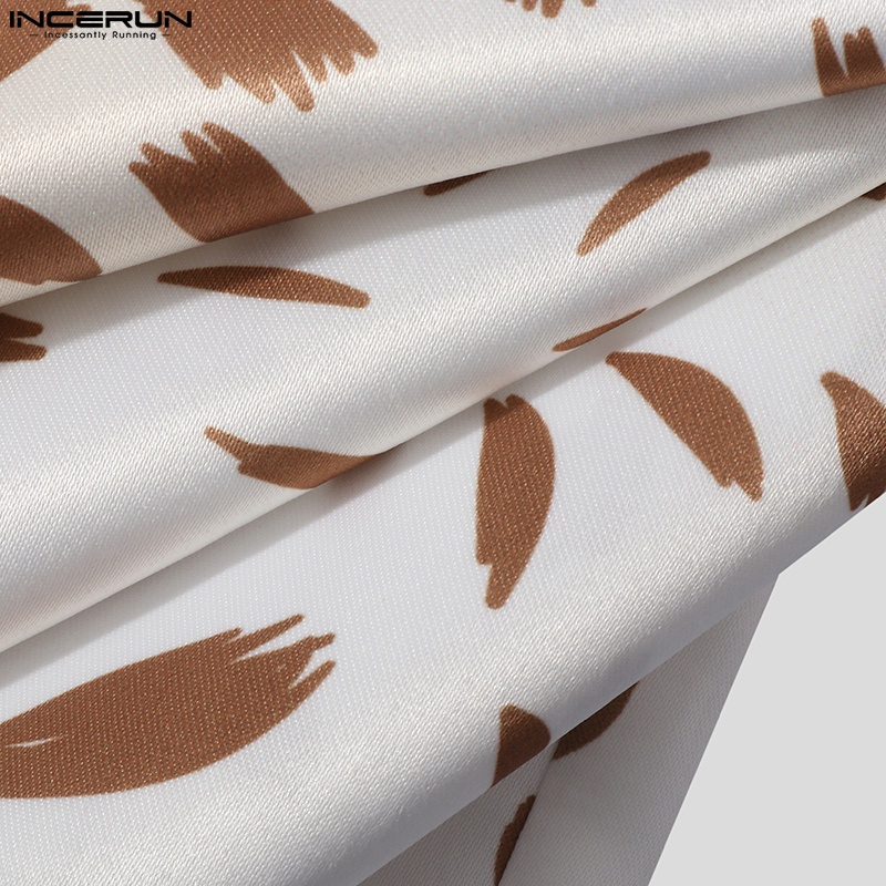 INCERUN Set Áo Ghi Lê + Quần Dài Dáng Rộng Thời Trang Cá Tính Cho Nam