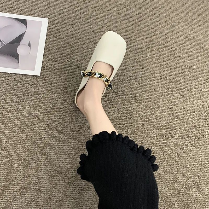 Dép Bít Mũi Đế Bằng Phong Cách Pháp Cổ Điển Thời Trang Mùa Xuân Cho Nữ