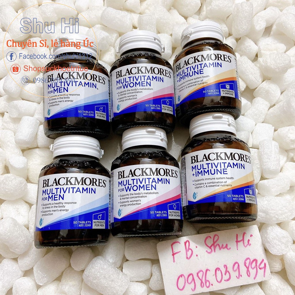 Blackmores Multivitamin for Men, women, immune 50 viên Úc - Vitamin tổng hợp cho nam, nữ, tăng đề kháng_chính hãng