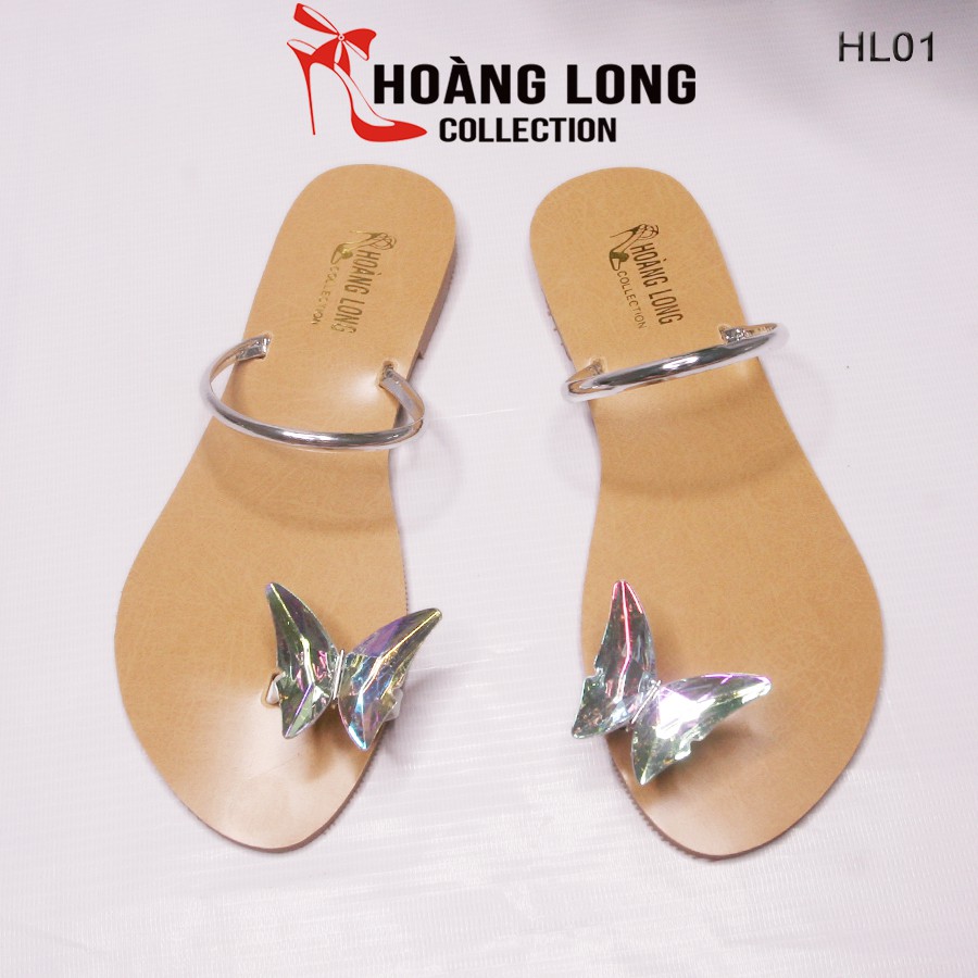 Dép kẹp đính đá thời trang HL01 cao 2cm