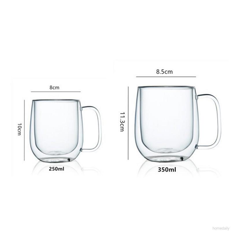 Cốc thủy tinh borosilicate cao cấp 2 lớp dùng để đựng thức uống 250ml/350ml
