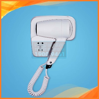 Máy sấy tóc có giá để chuyên dụng trong nhà tắm, khách sạn loại có ổ cắm phụ 9325