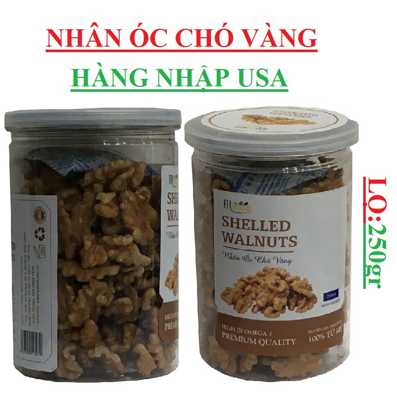 Nhân óc chó (óc chó tách vỏ) shelled walnuts hộp 250gr