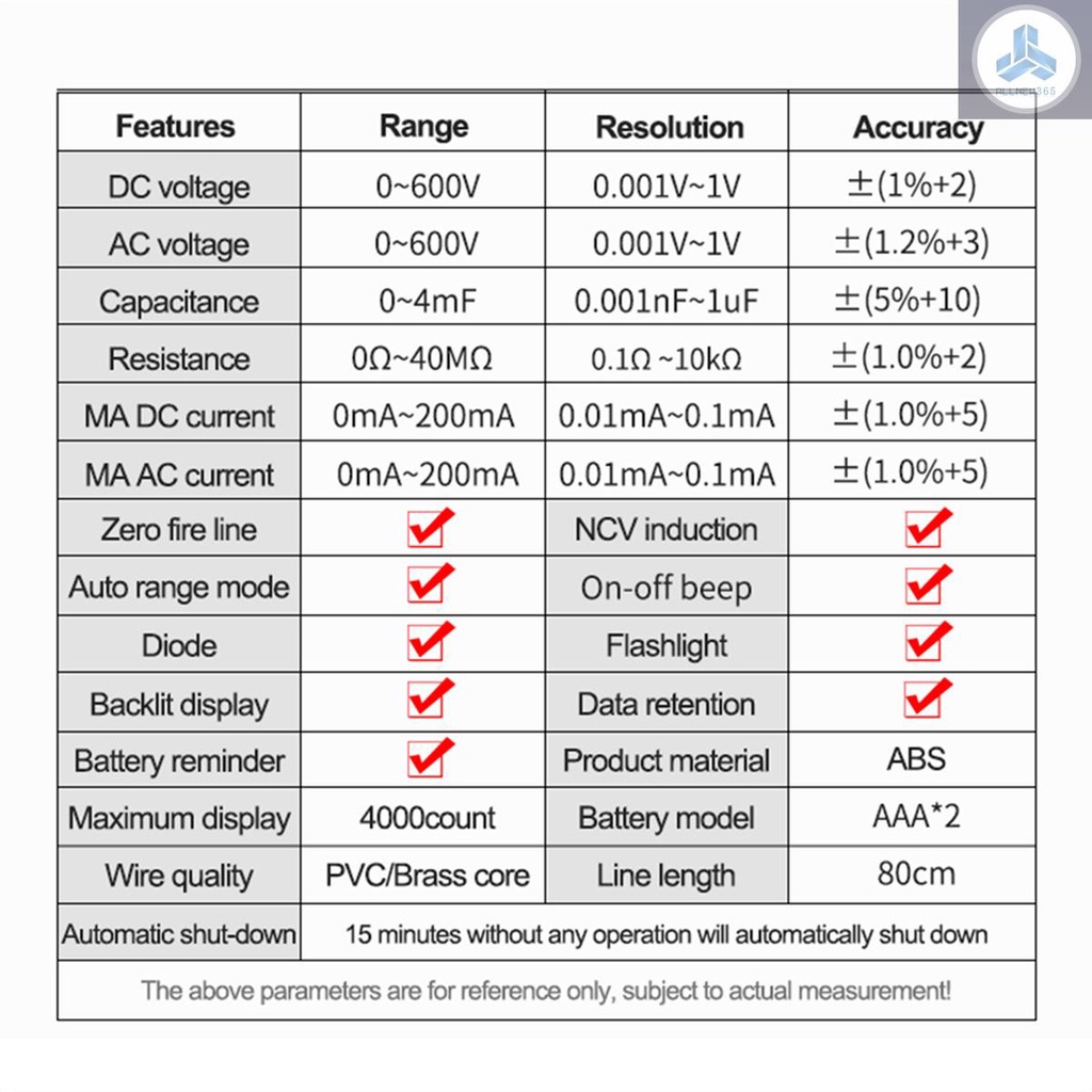 Bút Thử Điện ANENG A3002 4000 Đơn Vị AC/DC Đa Năng Có Đèn Nền