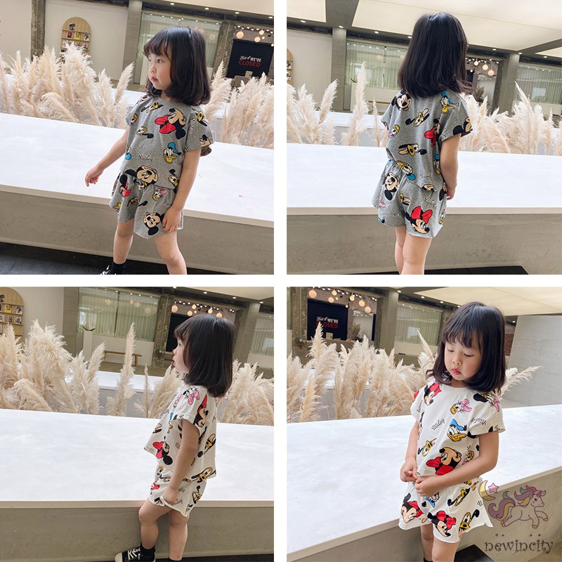 Set Áo Thun Tay Ngắn &amp; Quần Short Cho Bé Gái