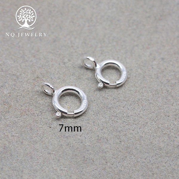 Charm bạc móc khóa tròn kết vòng tay, dây chuỗi - NQ Jewelry