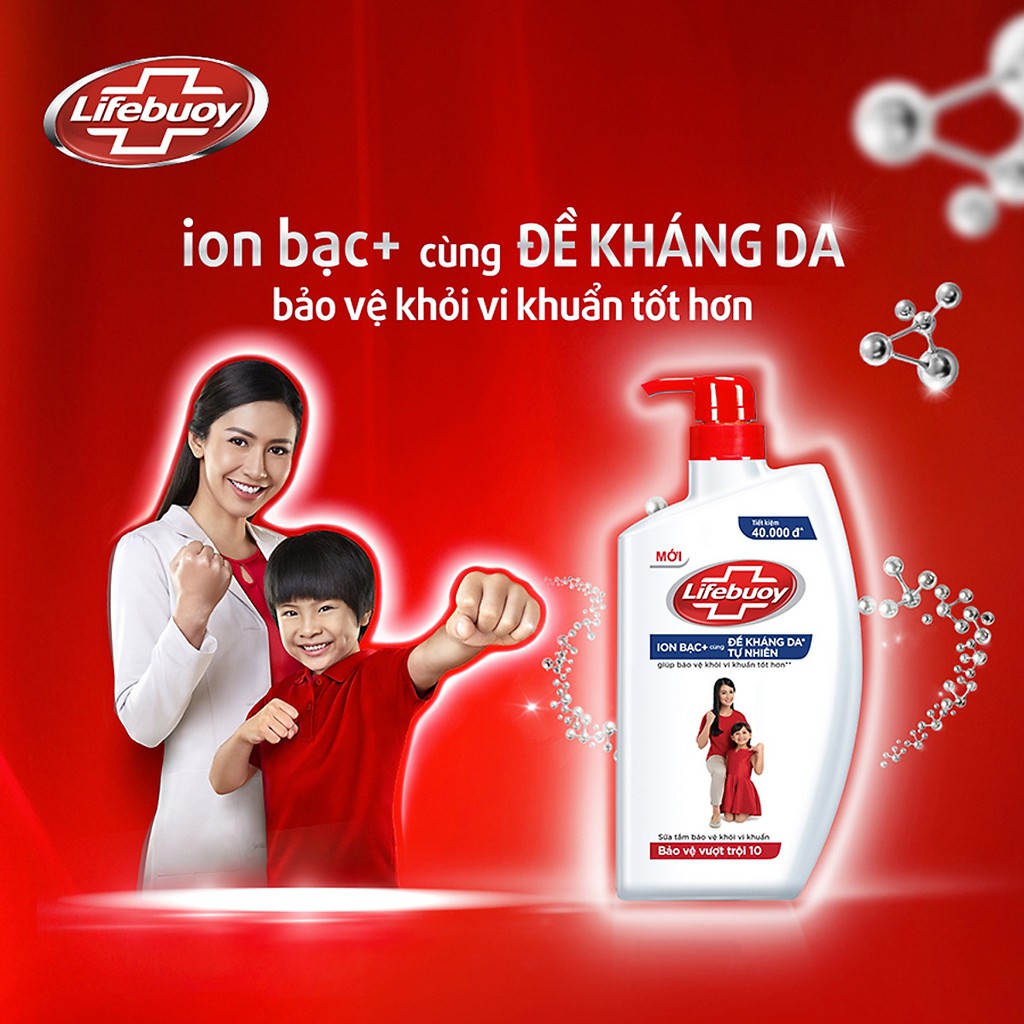 Combo Sữa Tắm Sạch Khuẩn Lifebuoy Bảo Vệ Vượt Trội 10 - Chai 850G & Túi 850G | BigBuy360 - bigbuy360.vn